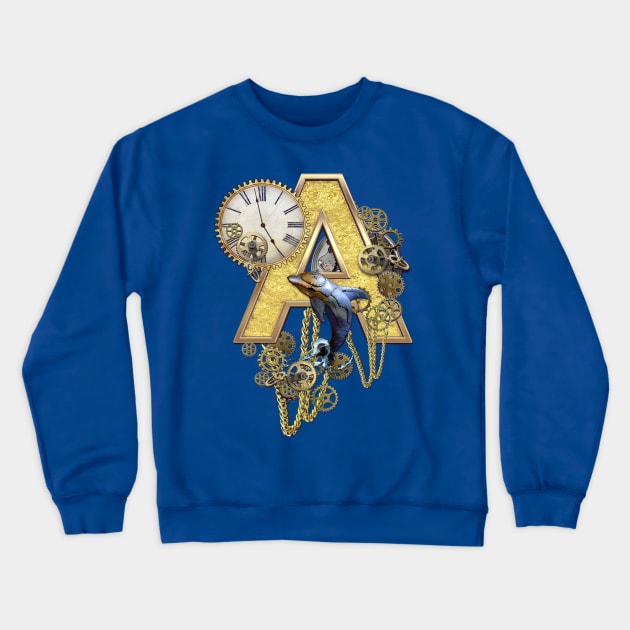 Steampunk Capital letter A Crewneck Sweatshirt by Just Kidding by Nadine May